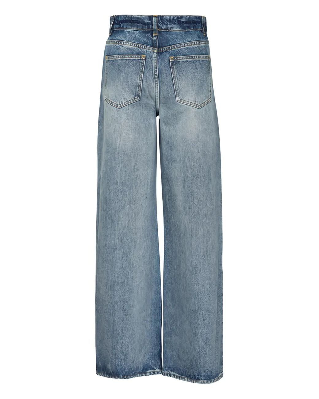 Monse Blue Crystal-Studs Embellished Jeans