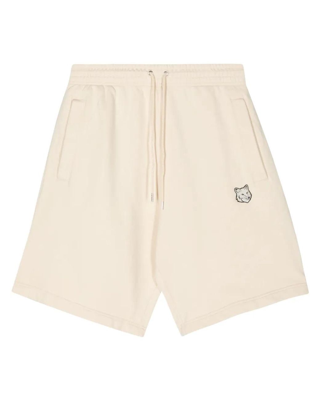 Maison Kitsuné Natural Fox Head Cotton Shorts for men