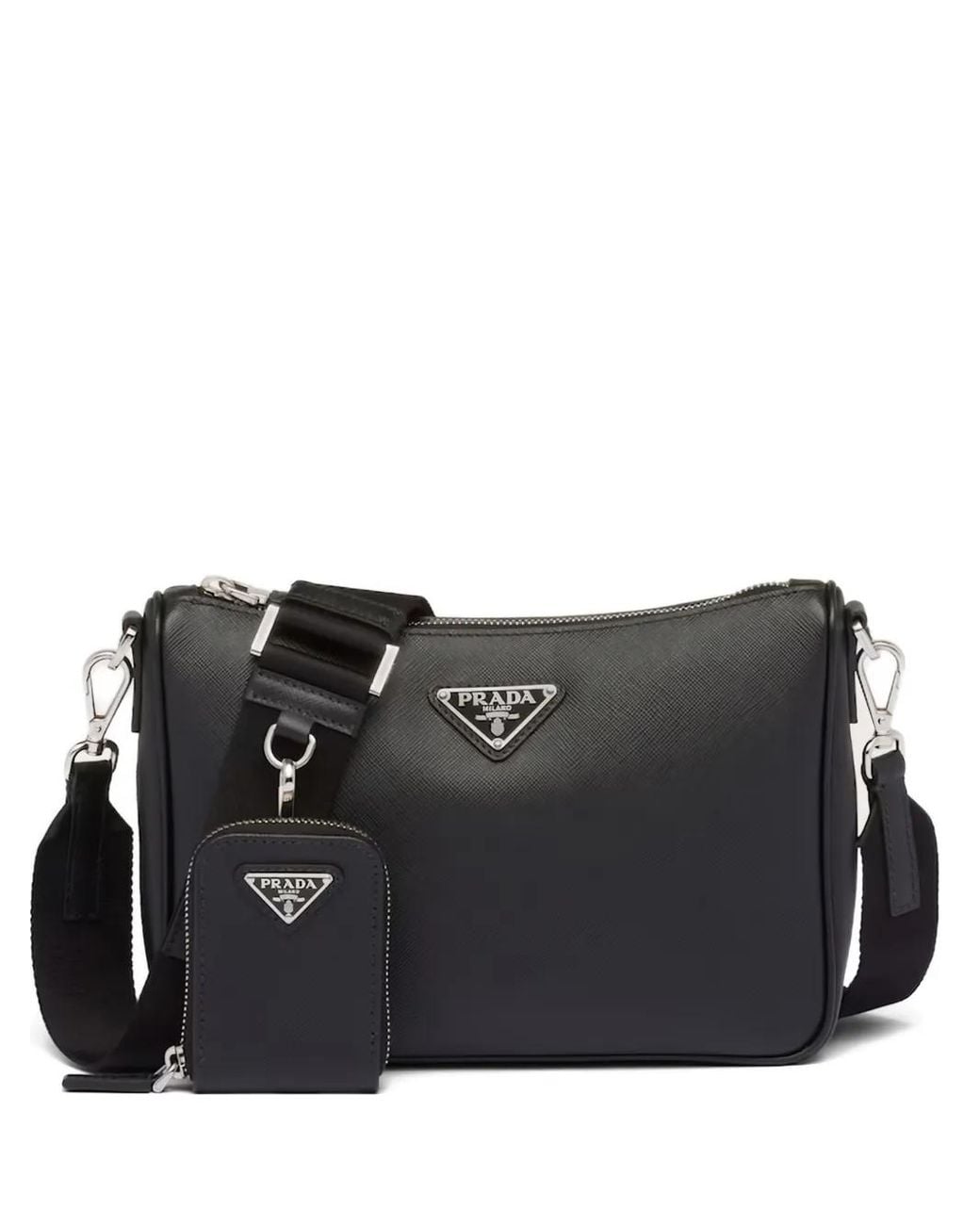 Prada Black Saffiano Leather Shoulder Bag for men