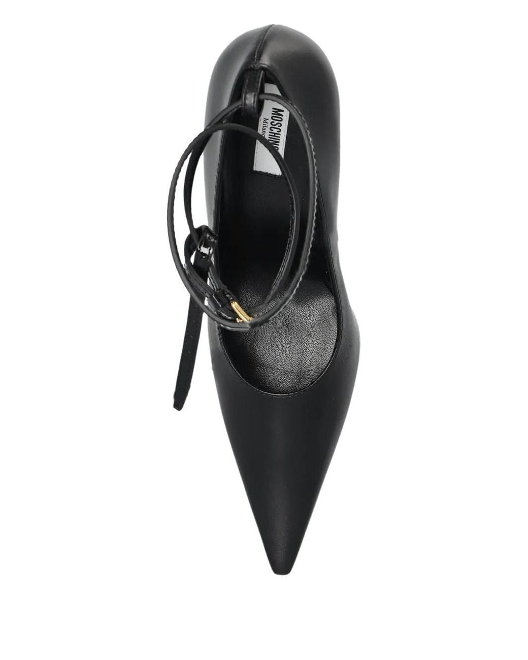 Moschino Black Pointed-Toe Ankle-Tie Pumps