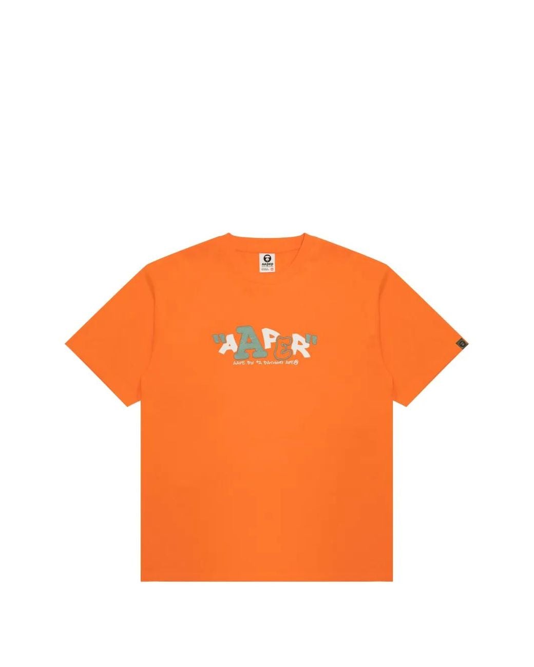 Aape By A Bathing Ape Orange Print T-Shirt for men