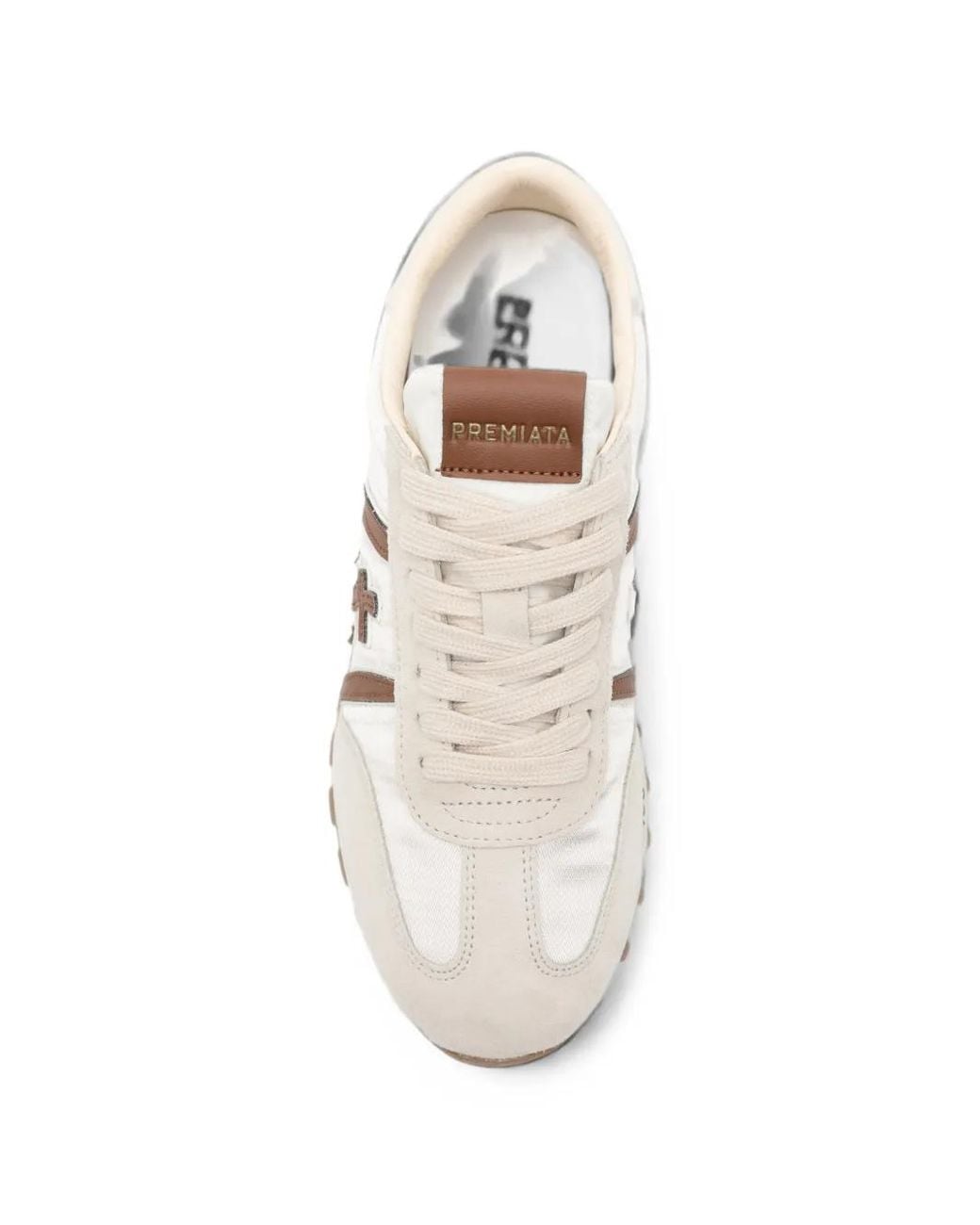 Premiata White Lucy Logo-Patch Sneakers