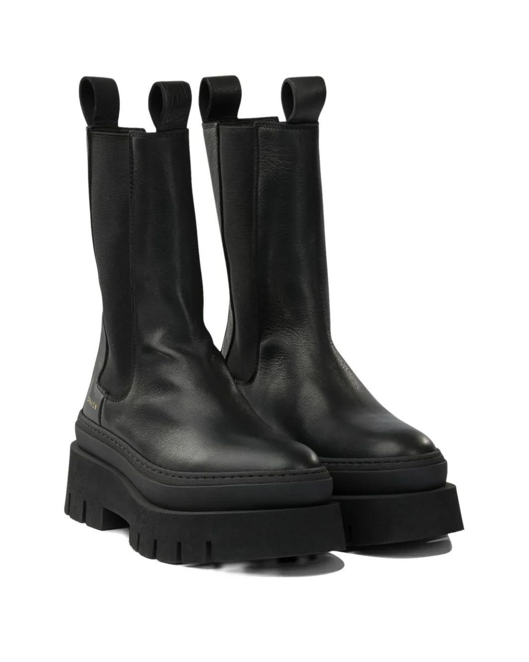 COPENHAGEN Black Elastic-Panel Platform Boots