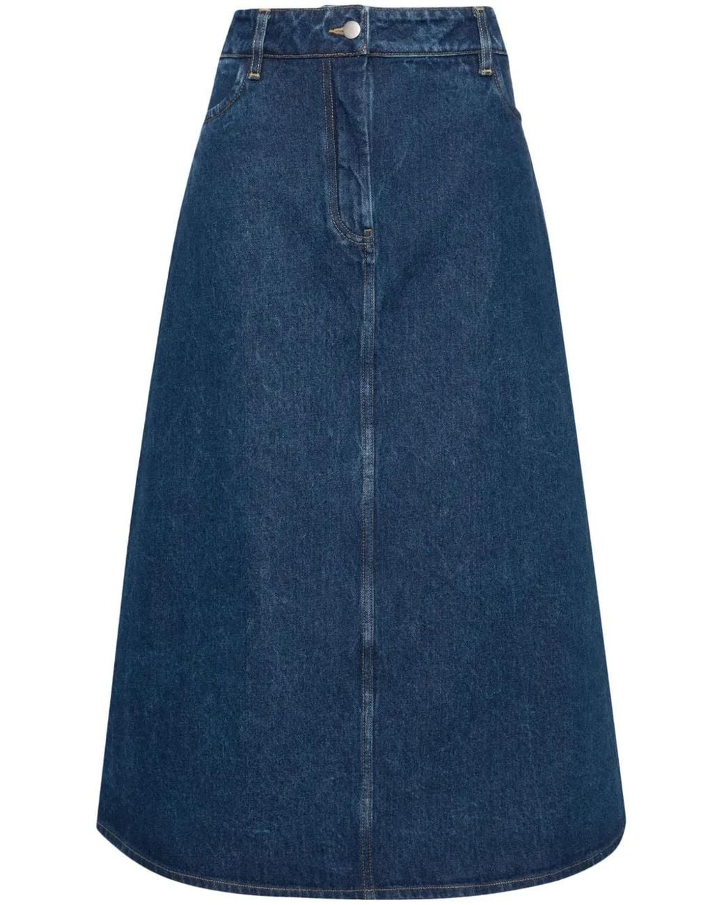 Studio Nicholson Blue Baringo Denim Midi Skirt