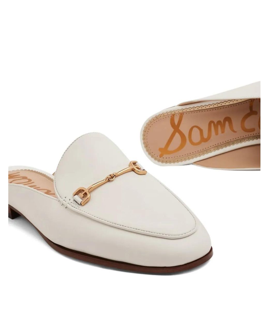 Sam Edelman White Mules Linnie Bit