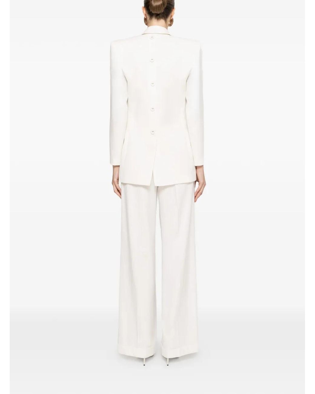 Nissa White Double-Breasted Blazer