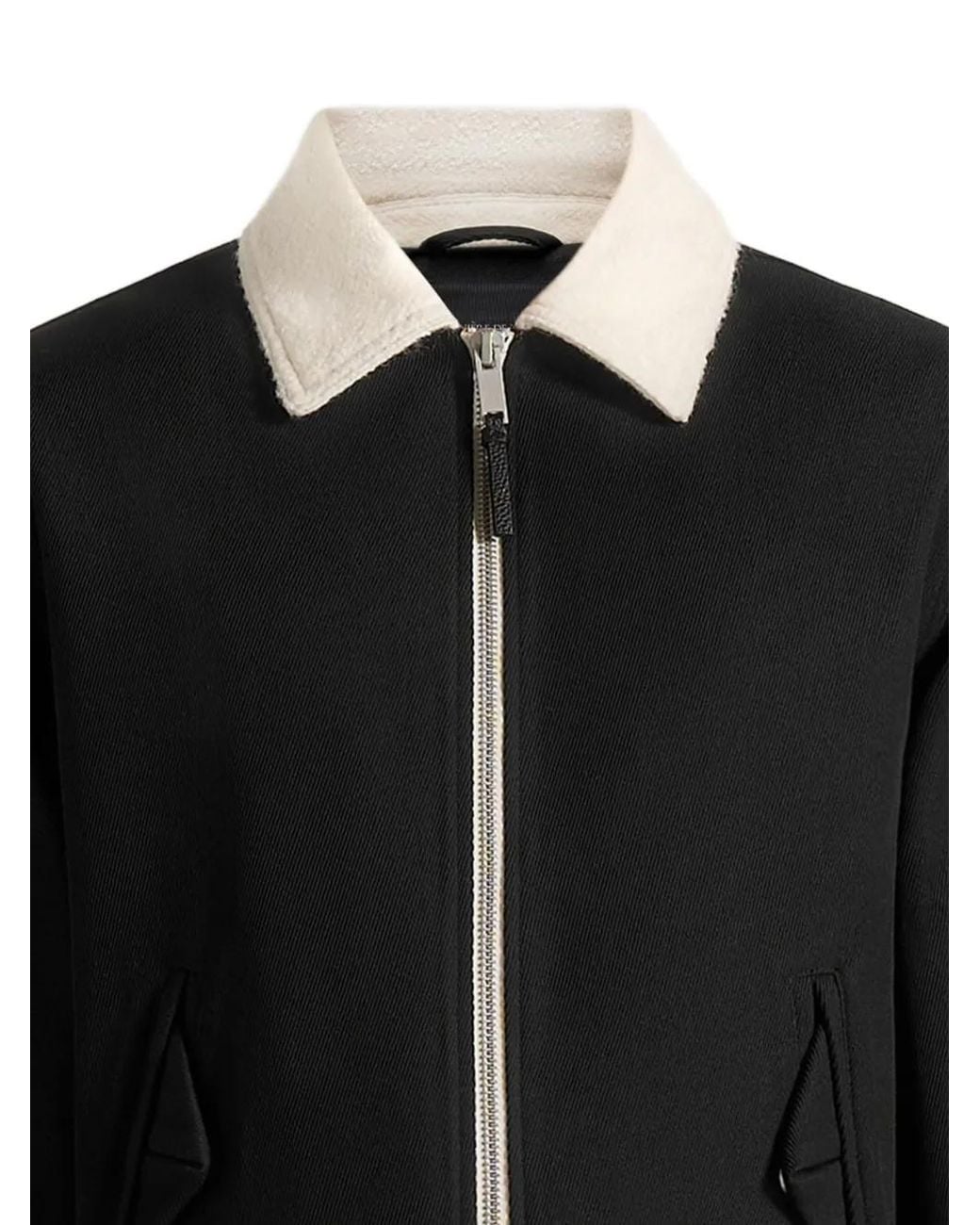 Manière De Voir Black Keith Twill Contrast Jacket for men