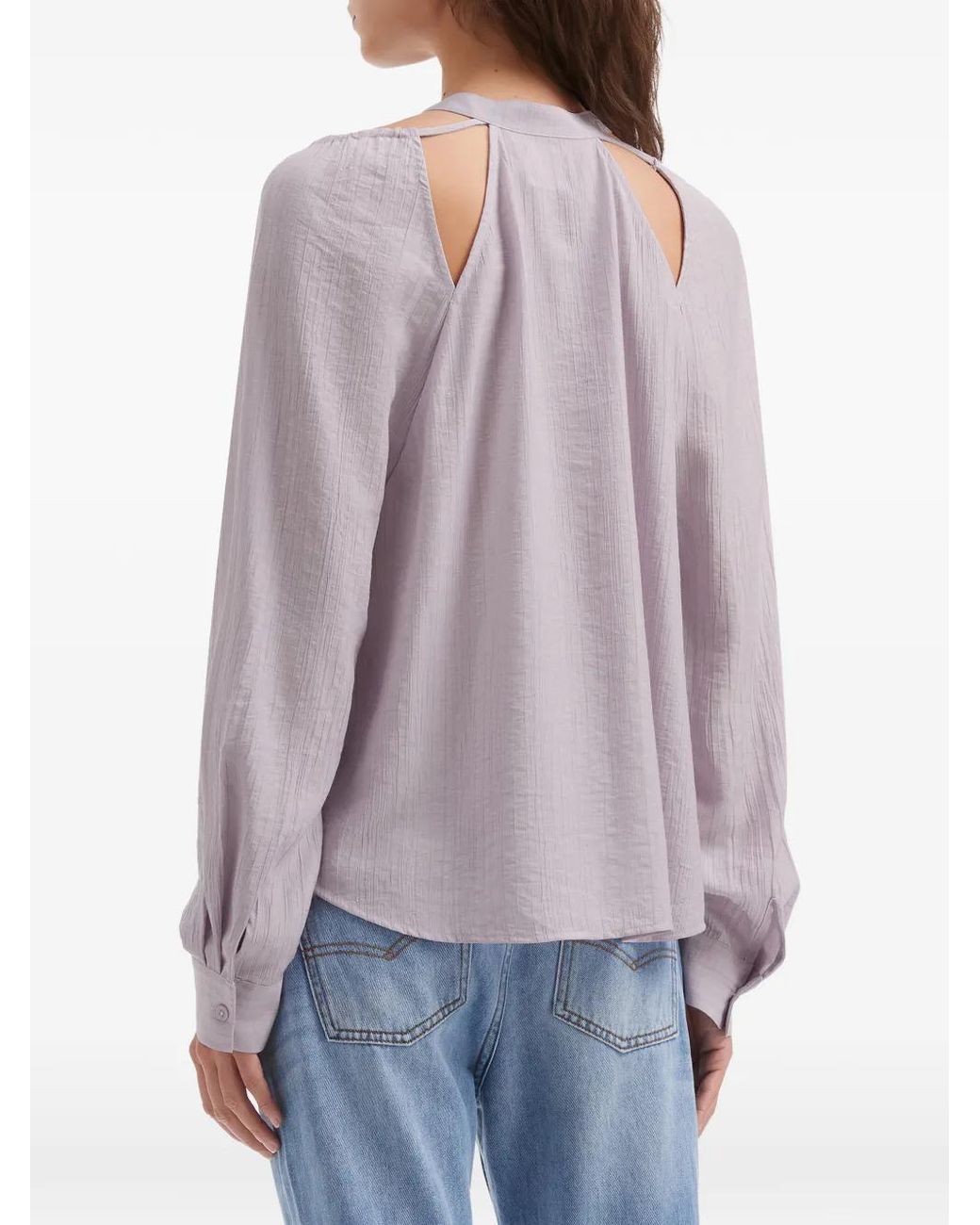 B+ AB Purple Cut-Out Buttoned Shirt