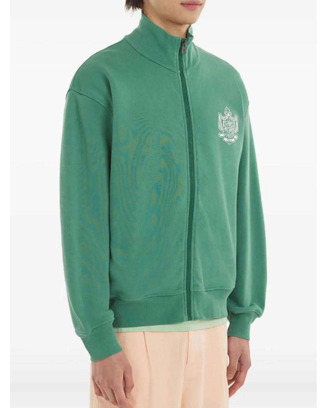 Maison Kitsuné Green Zip Sweatshirt for men