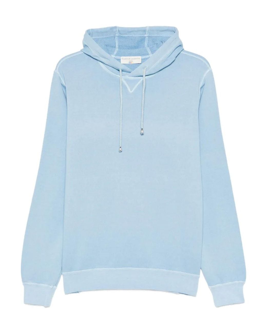 FILIPPO DE LAURENTIIS Blue Drawstring-Fastening Cotton Hoodie for men