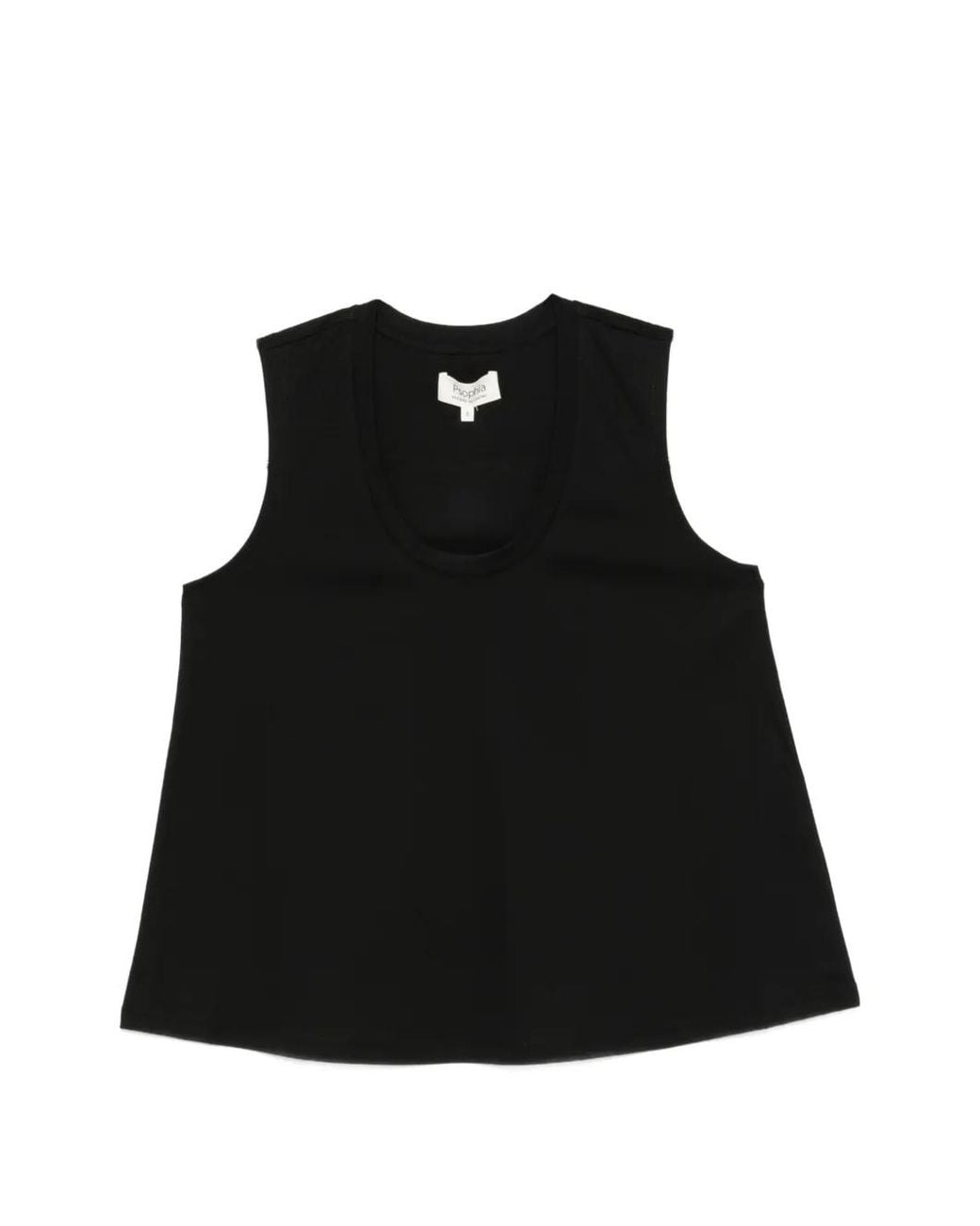 Psophia Black Scoop-Neck Sleeveless Top