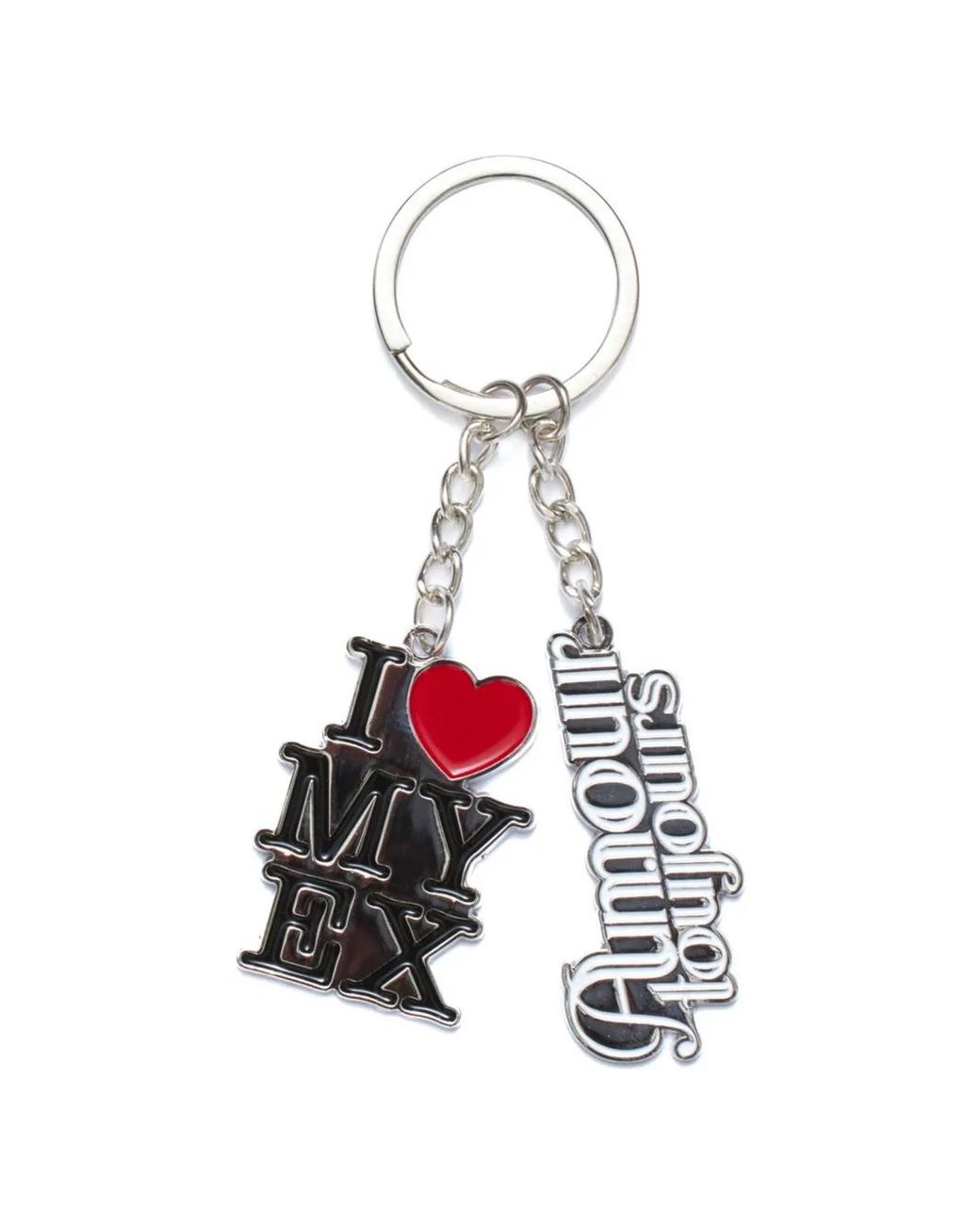 Carne Bollente White Heart-Motif Charm Keyring