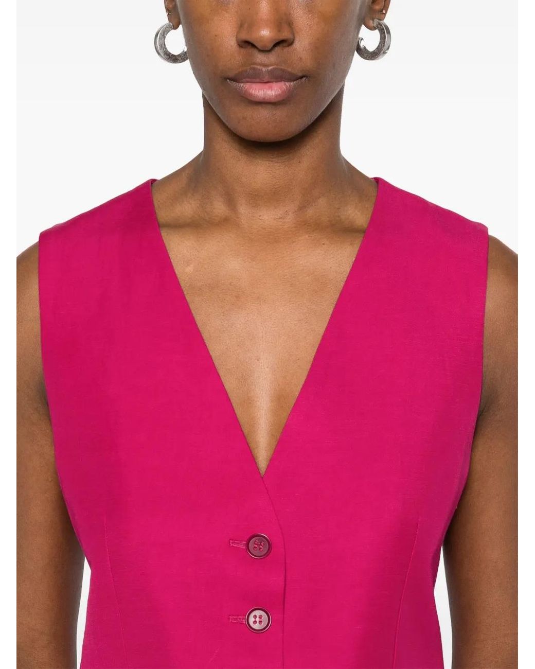 P.A.R.O.S.H. Pink V-Neck Waistcoat