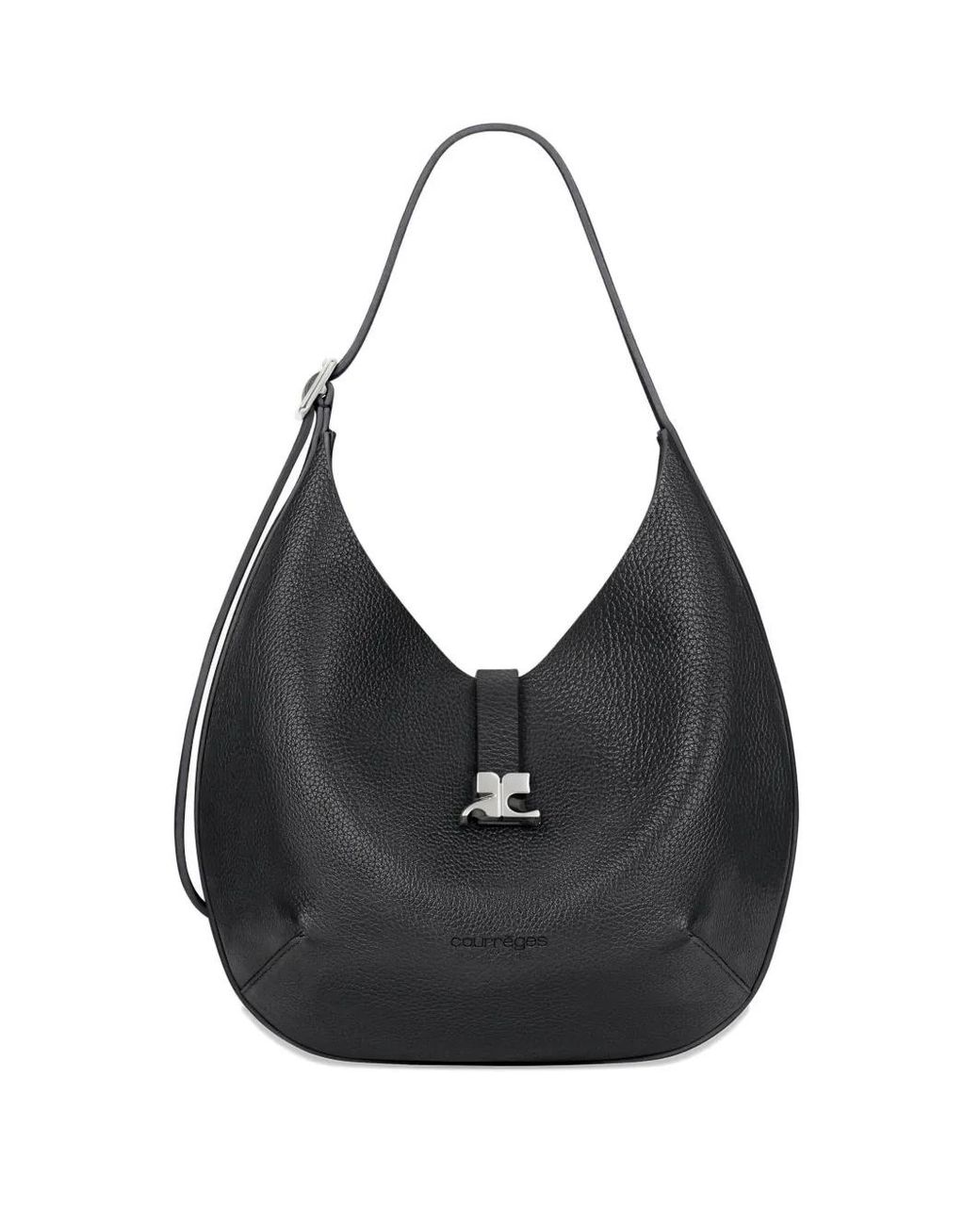 Courreges Black Small Grained Leather Bag
