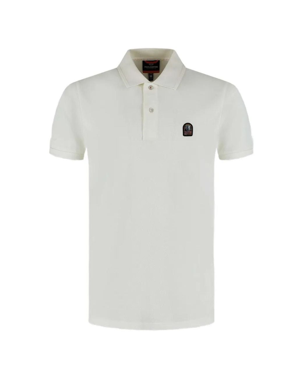 Parajumpers White Patch Polo Shirt for men