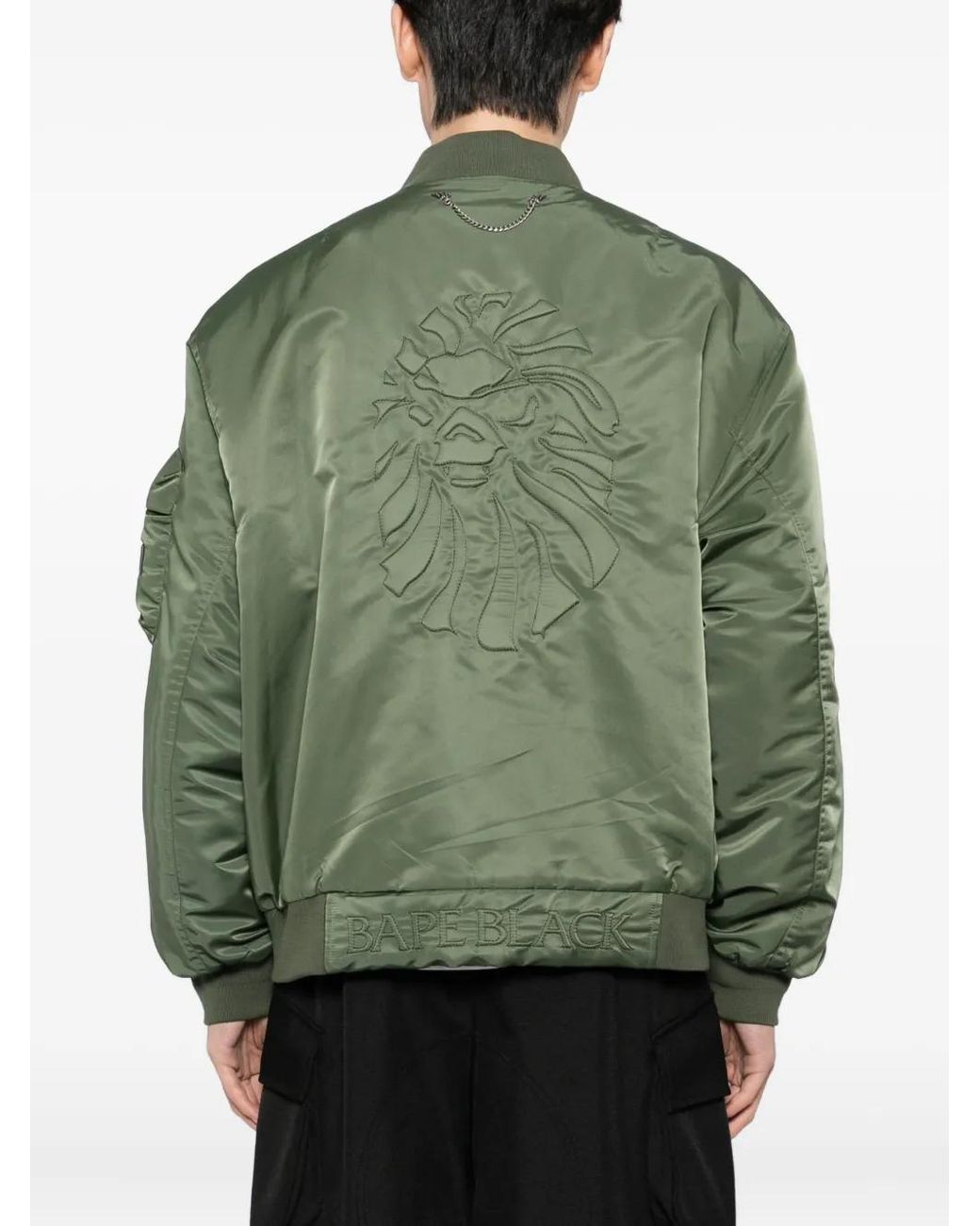 A Bathing Ape Green Embroidery Logo Jacket for men