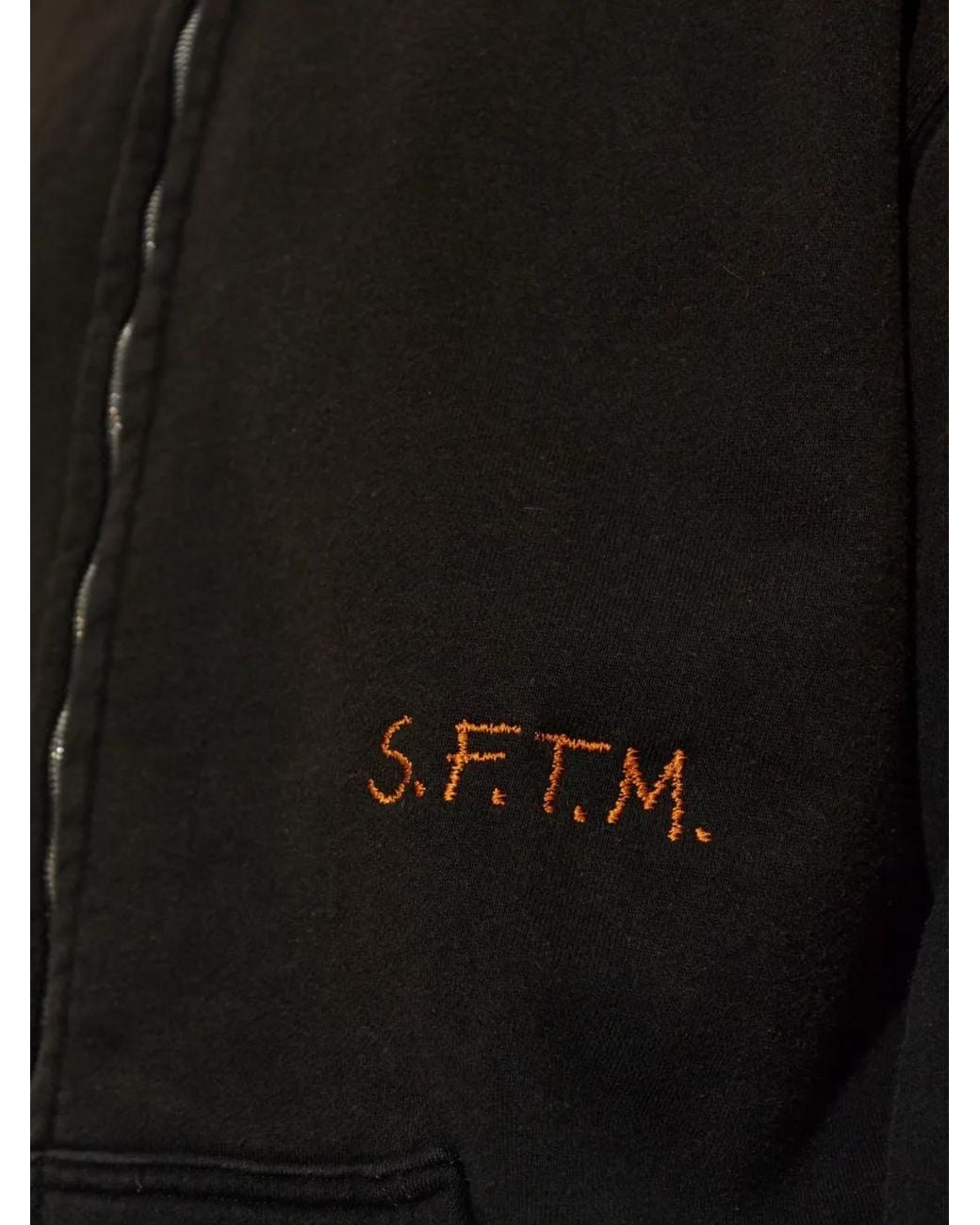 Song For The Mute Black Graphic-Print Zip-Up Hoodie for men