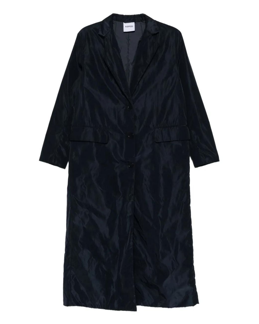 Aspesi Blue Single-Breasted Buttoned Coat