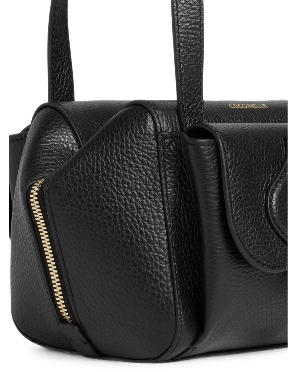 Coccinelle Black Small Mavery Pocket Leather Shoulder Bag