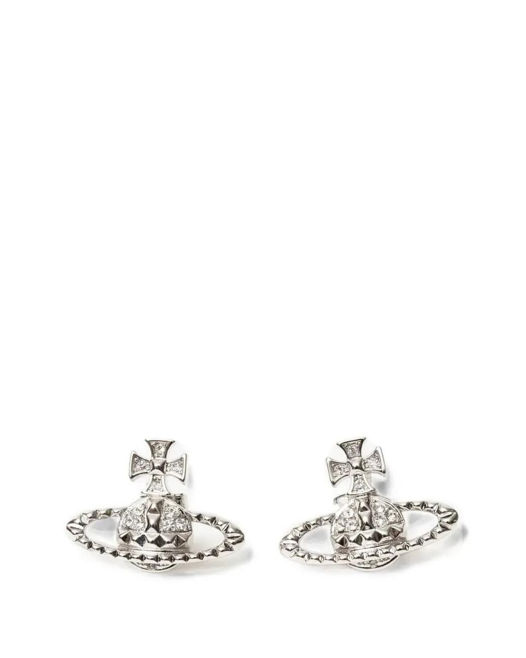 Vivienne Westwood White Mayfair Bas Relief Earrings