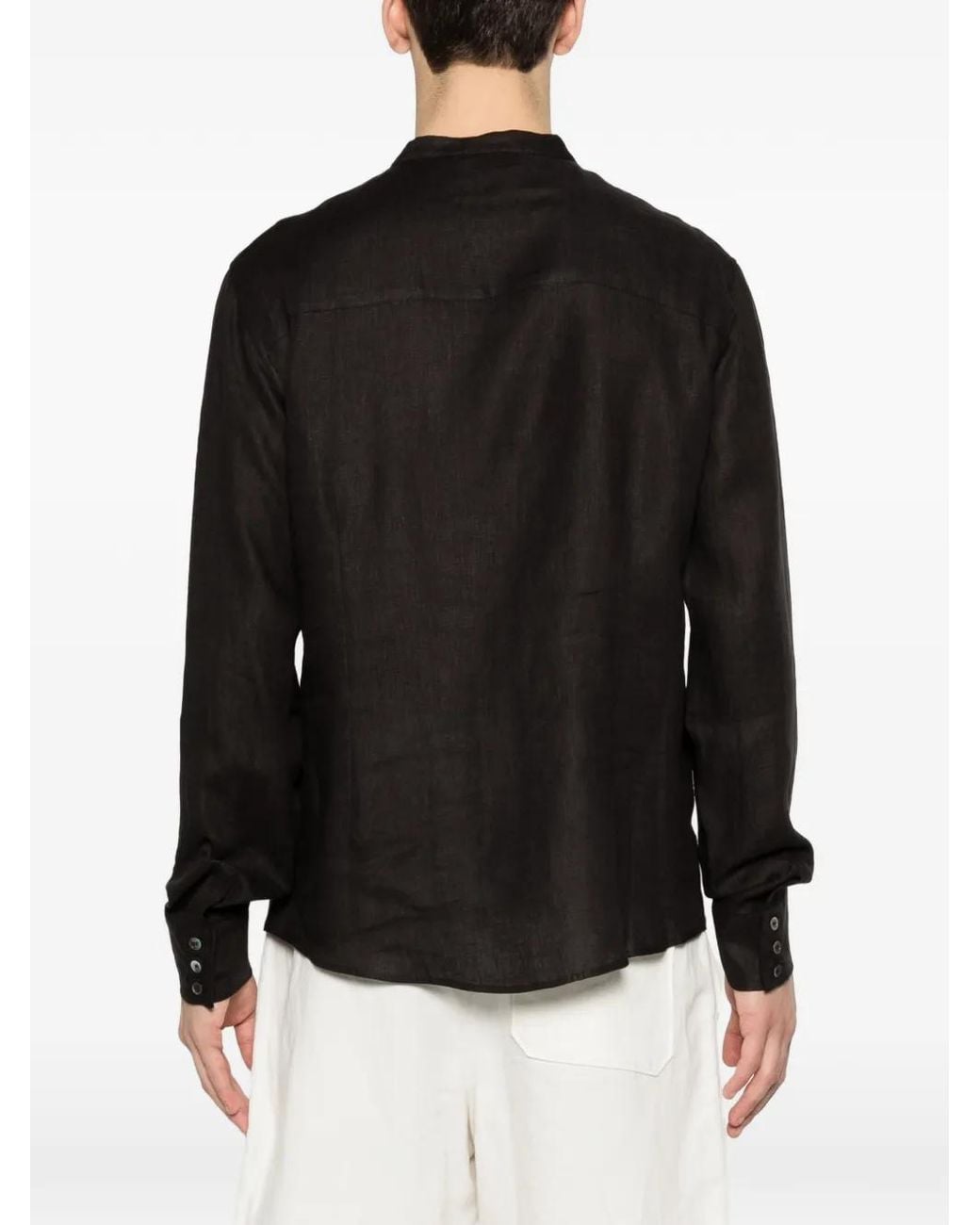 Alpha Studio Black Buttoned Shirt for men