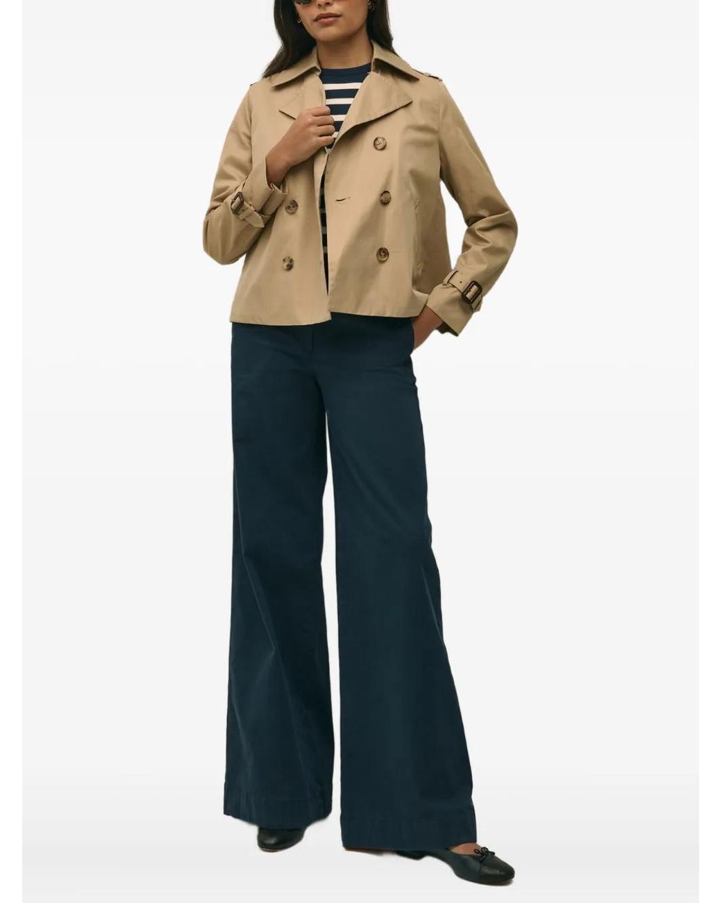 Brooks Brothers Blue Double-Breasted Trench Jacket