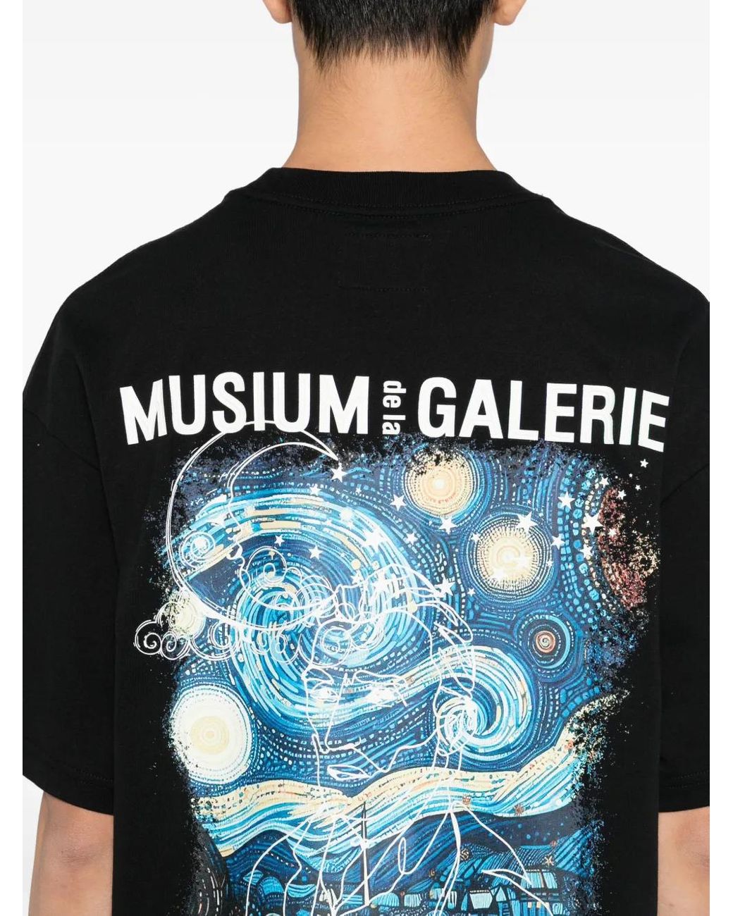 Musium Div. Black Stamps Motif T-Shirt for men