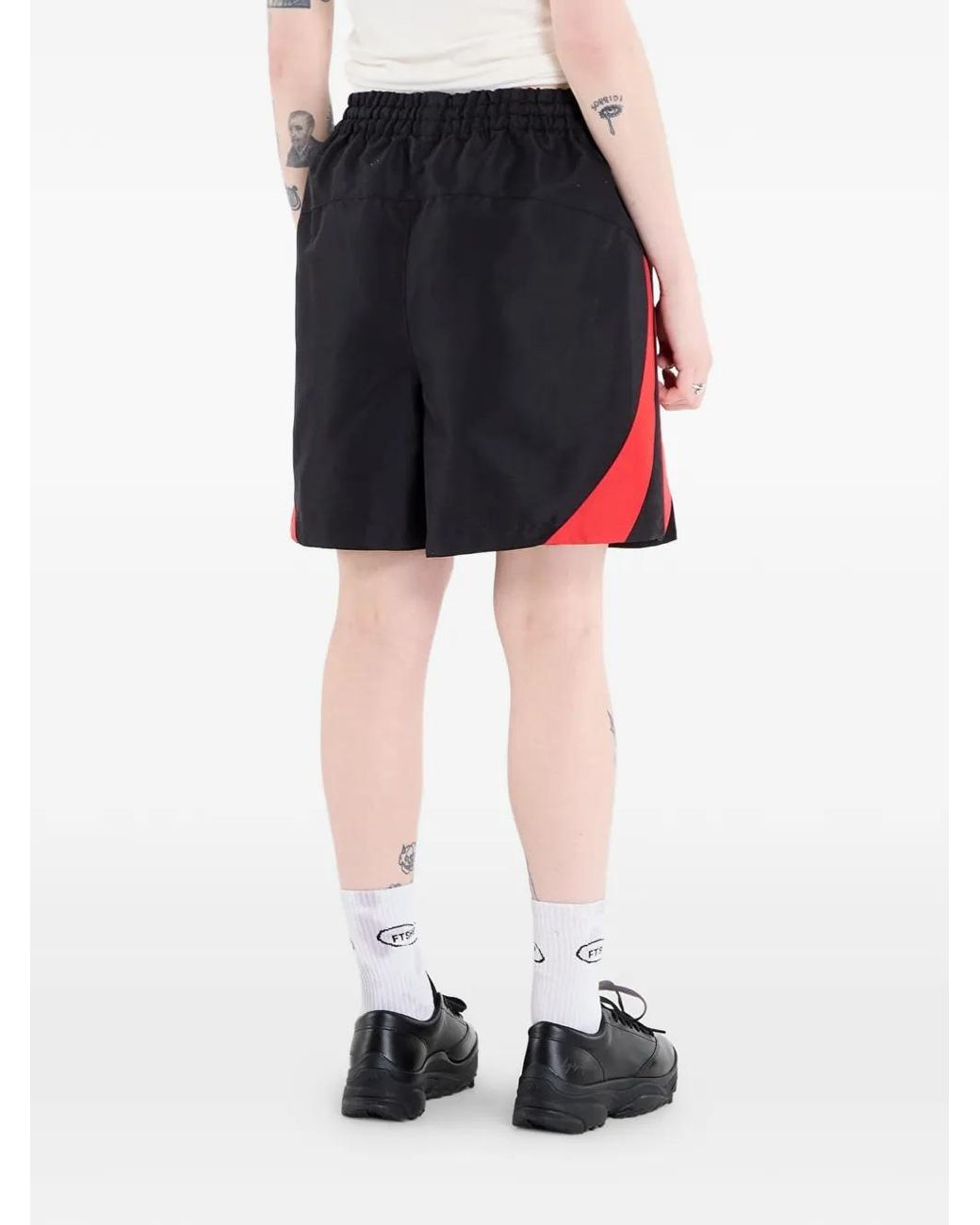 Adidas Black Short De Basketball À Empiècements Contrastants