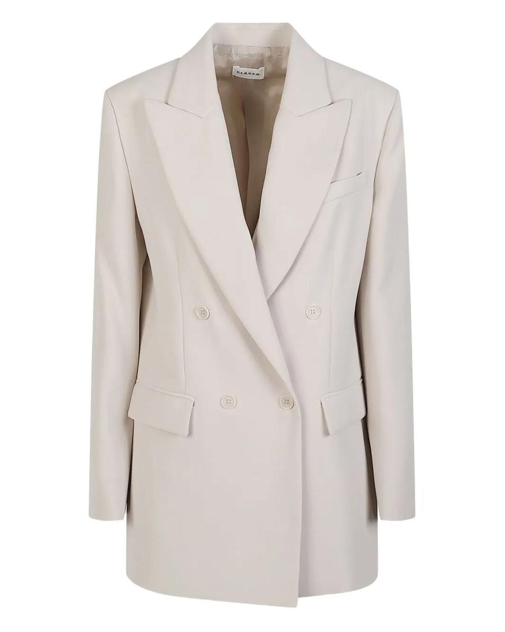 P.A.R.O.S.H. White Double-Breasted Blazer