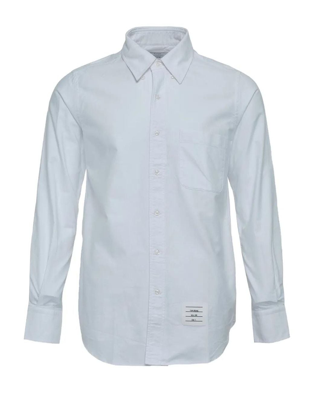 Thom Browne White Logo-Applique Cotton Shirt for men