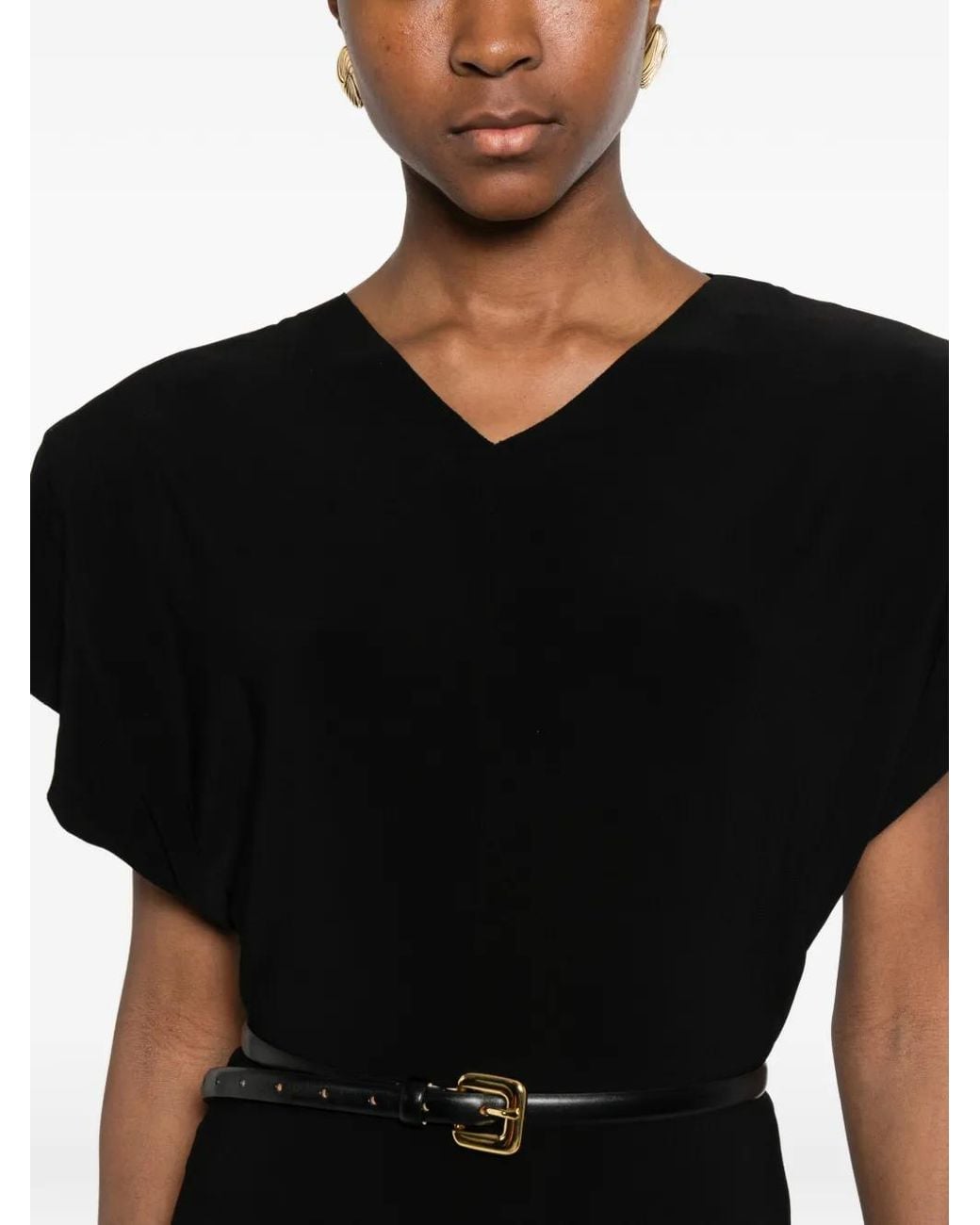 Norma Kamali Black Cap-Sleeves Jumpsuit