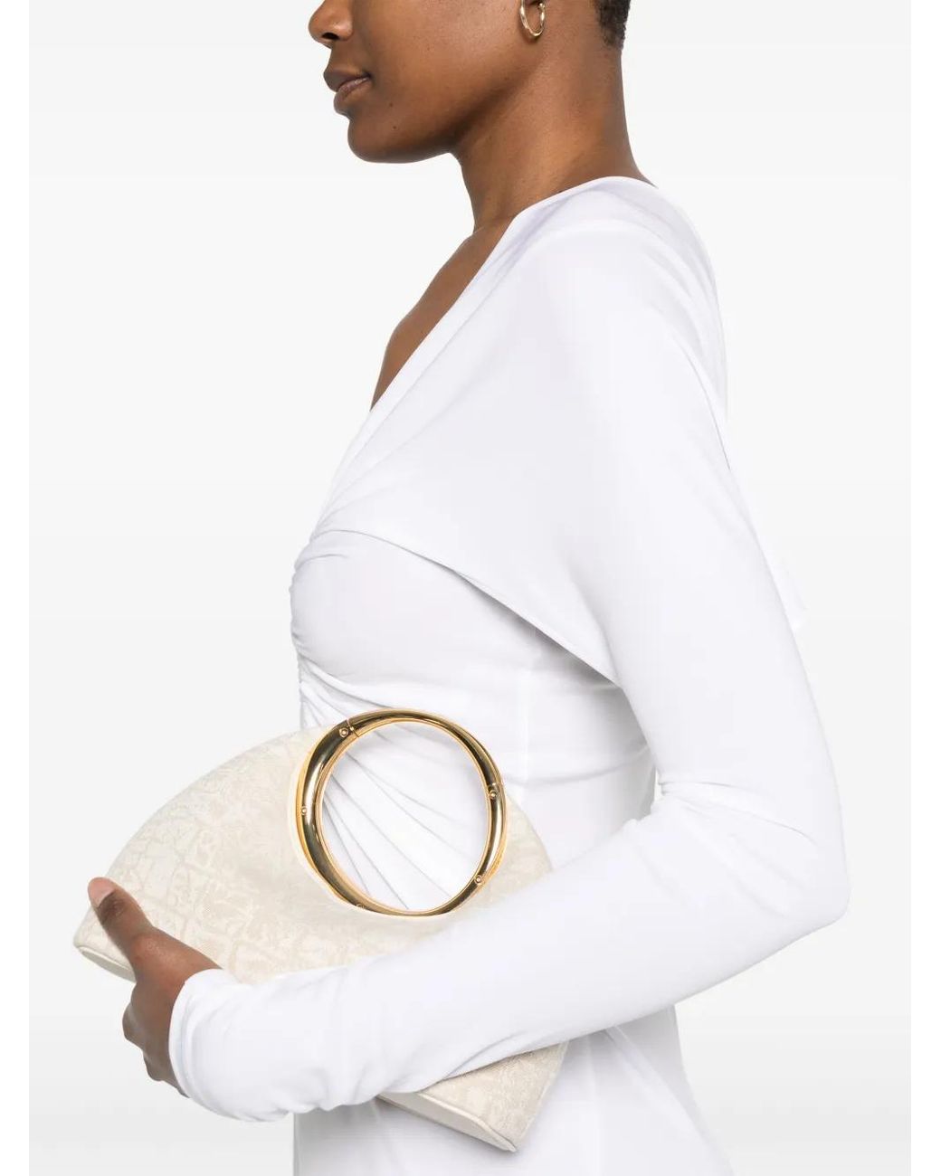 Christopher Esber White Arced Palm Maxi Dress