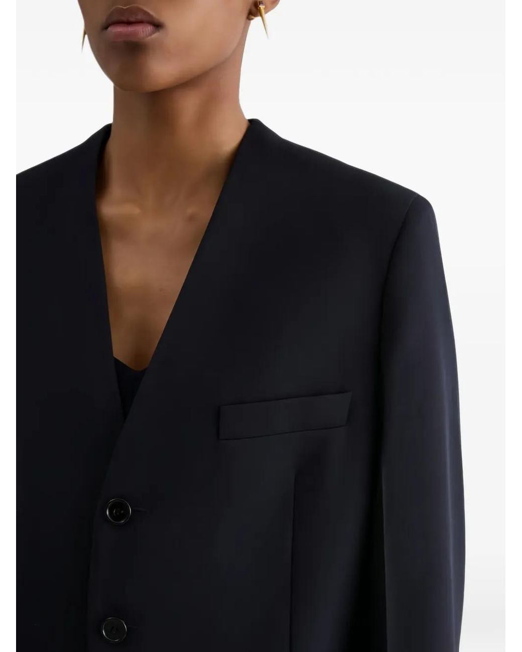 Jil Sander Blue Wool Gabardine Tailored Jacket