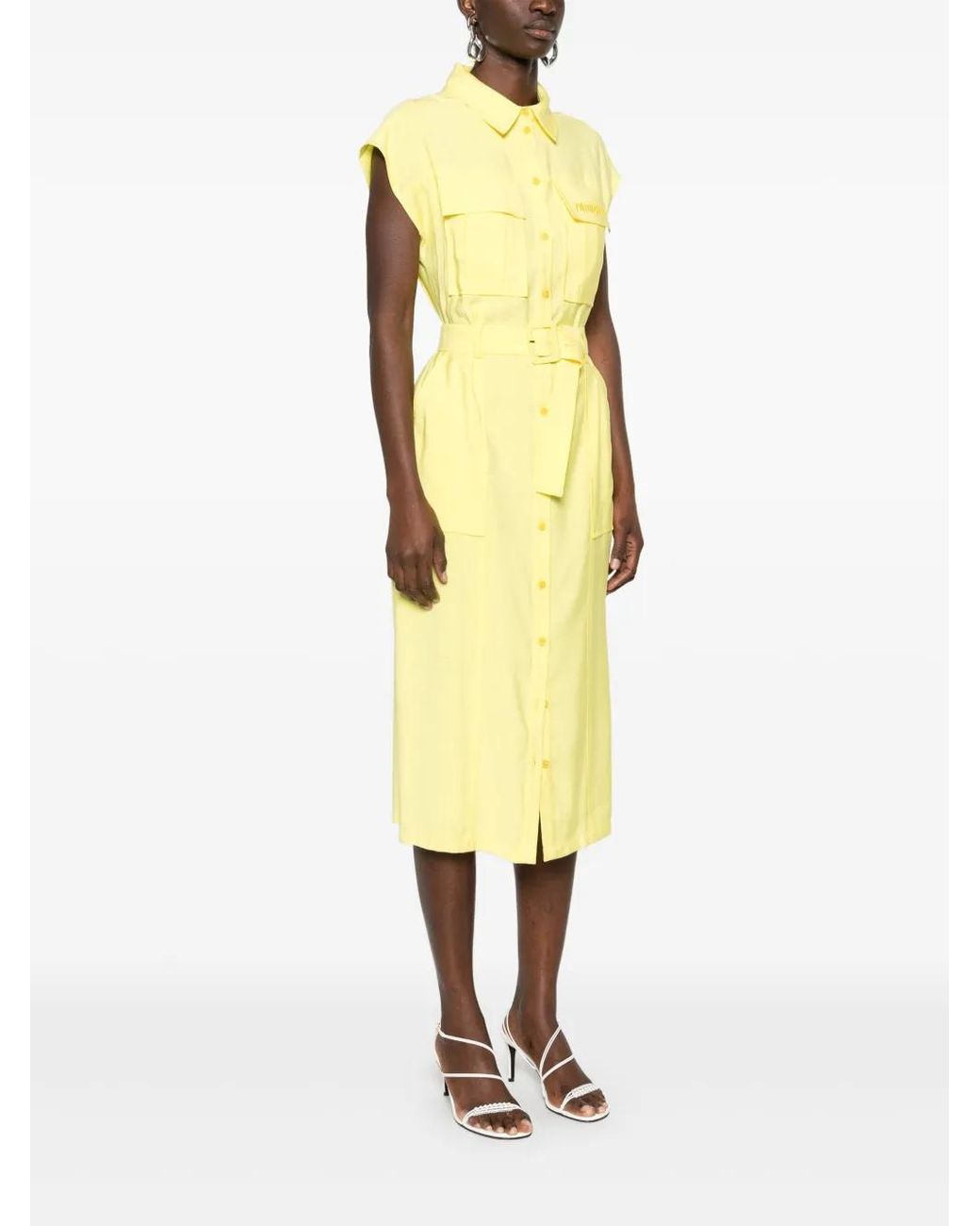 Patrizia Pepe Yellow Long Shirt Dress