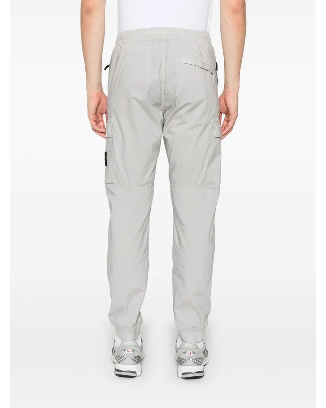 Stone Island White Compass-Badge Track Pants for men