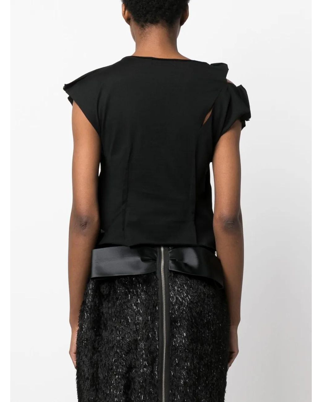 Undercover Black Cut-Out Cotton T-Shirt
