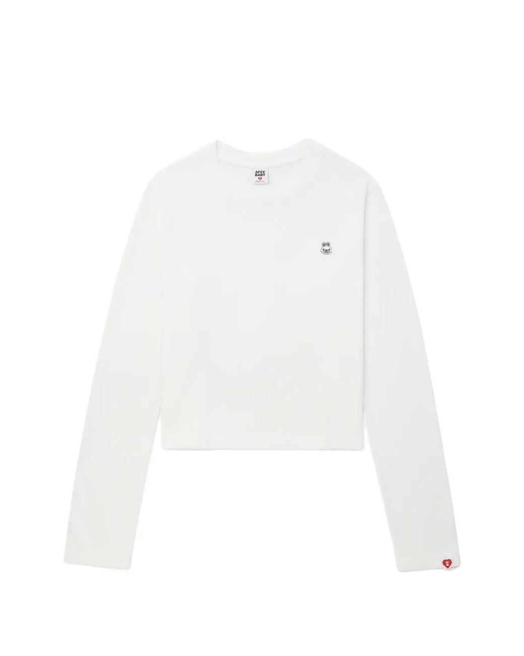 A Bathing Ape White Long-Sleeve Logo Top
