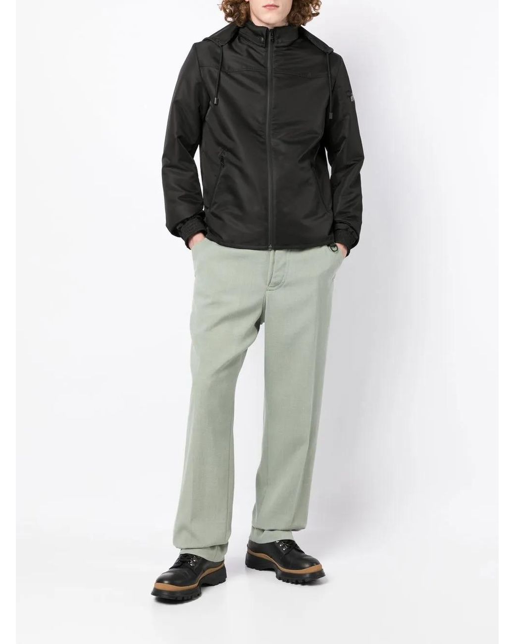 Lanvin Black Graphic-Print Hooded Jacket for men