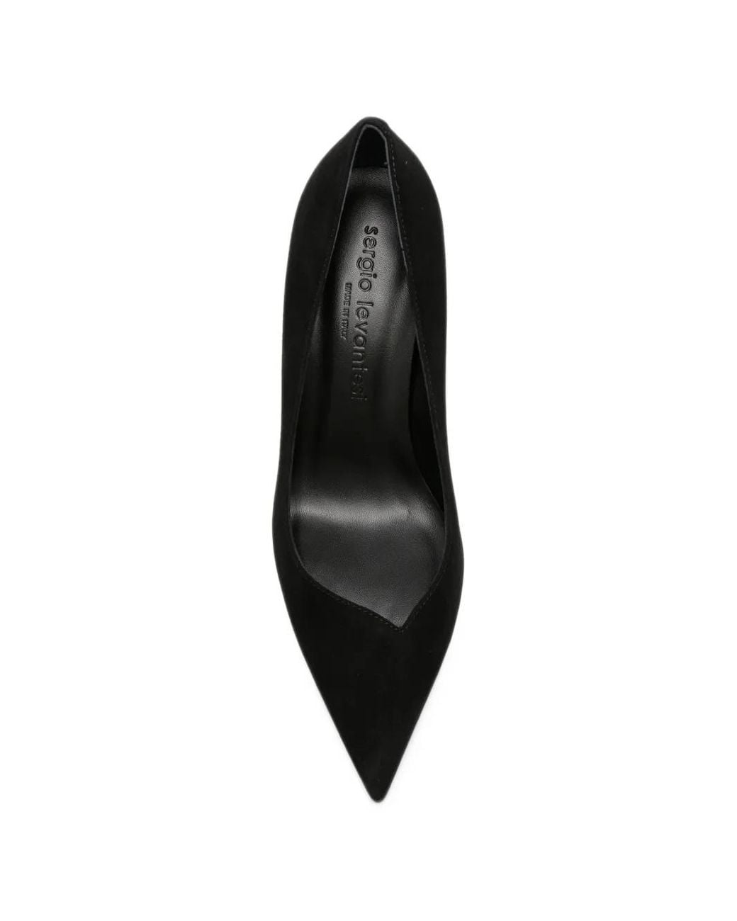 Sergio Levantesi Black Divina Pointed-Toe Suede Pumps