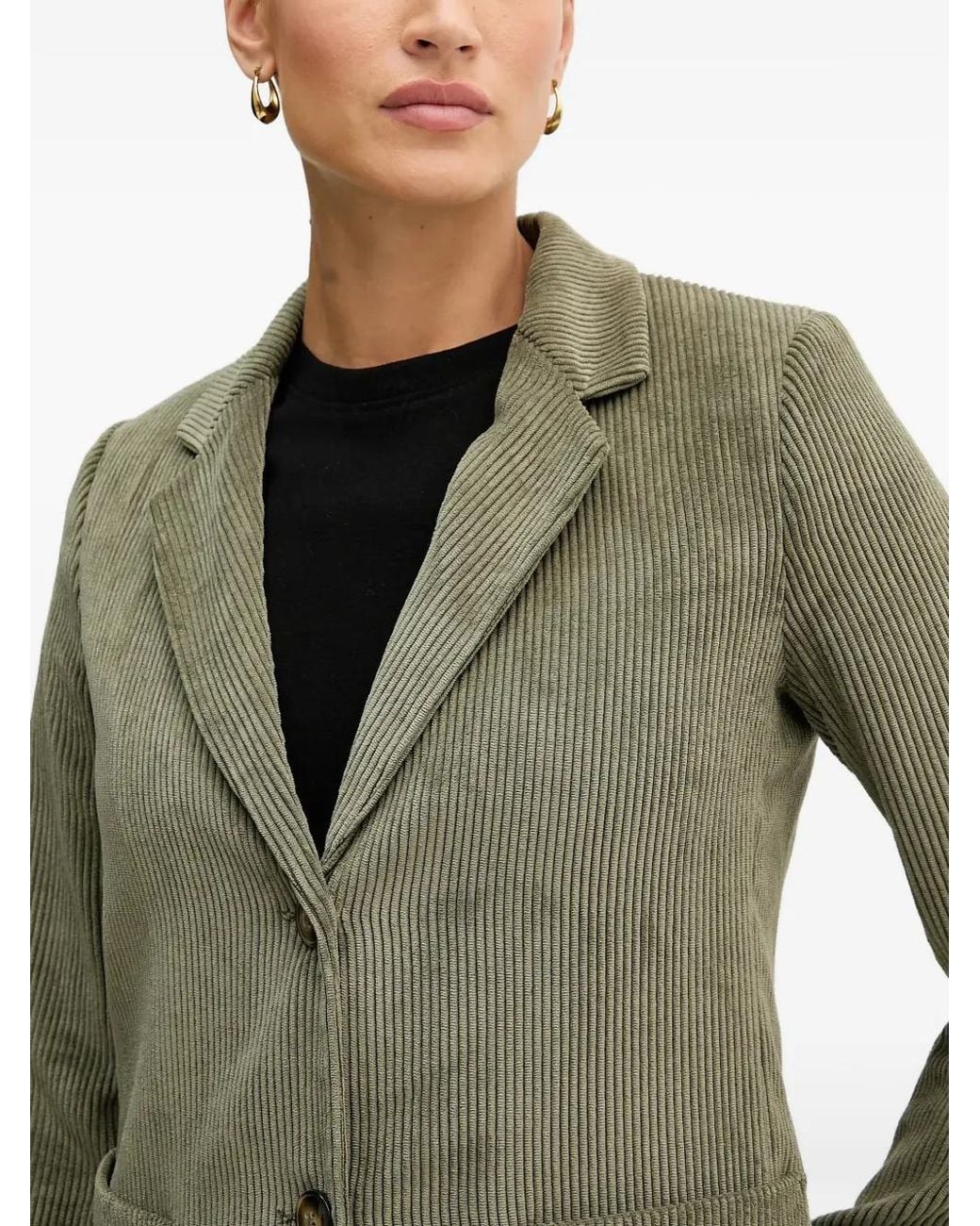 Benetton Green Corduroy Button Top
