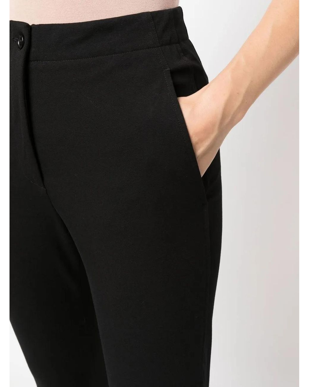 Aspesi Black Slim-Fit High-Waisted Trousers