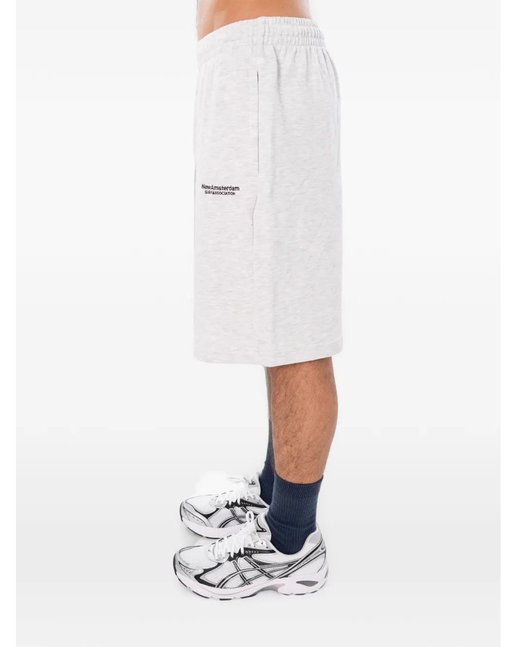 New Amsterdam White Short En Coton Flow À Logo Brodé for men