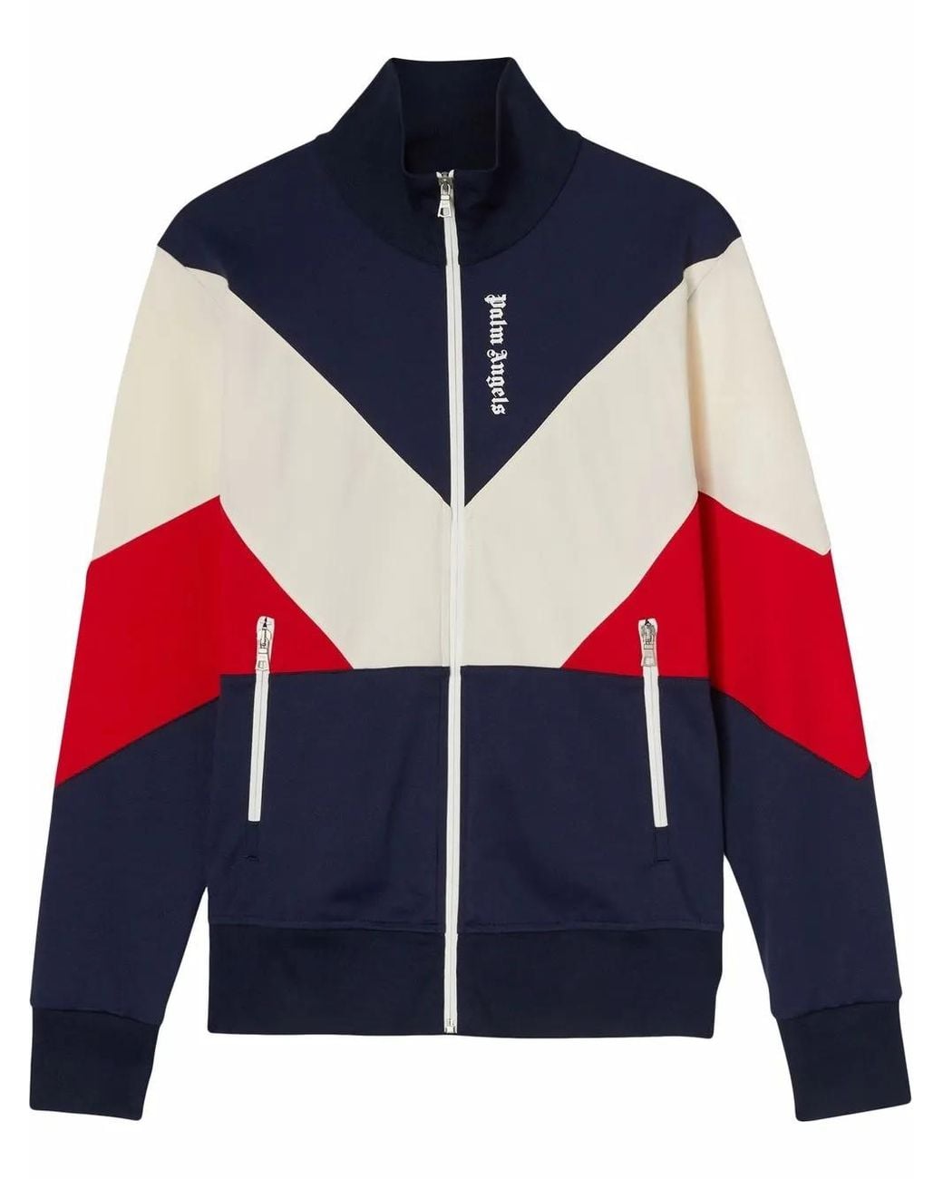 Palm Angels Blue Colour-Block Track Jacket for men