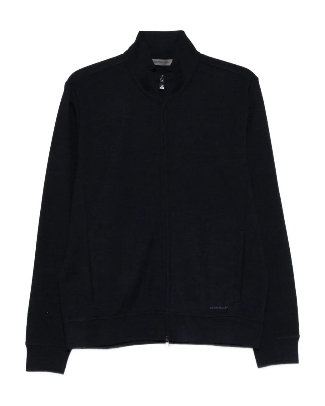 Corneliani Black Zip-Front Knitted Cardigan for men