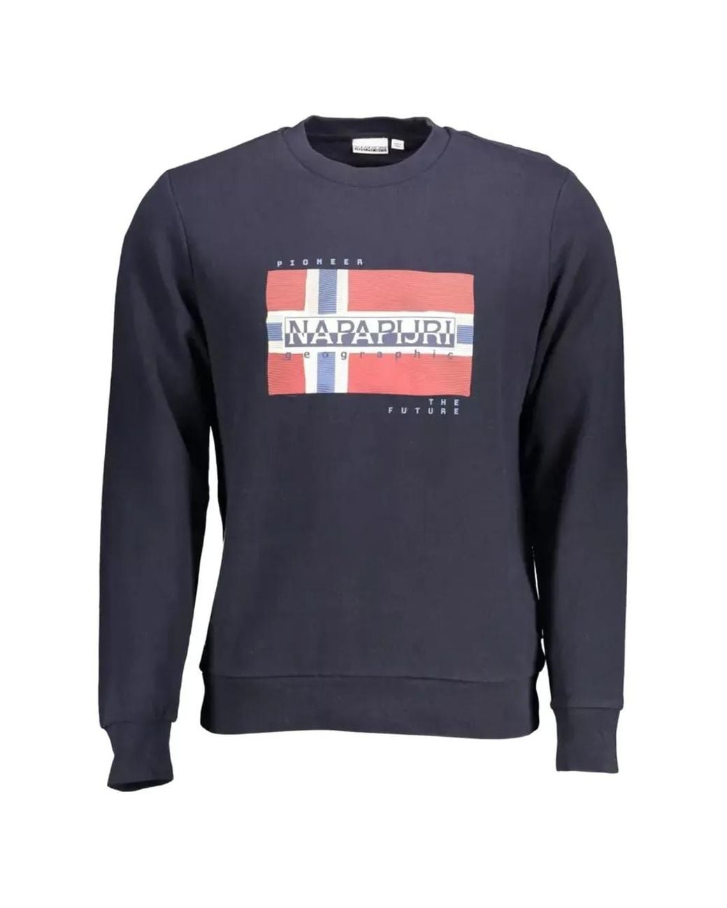 Napapijri Blue Graphic-Print Crew-Neck Sweatshirt for men