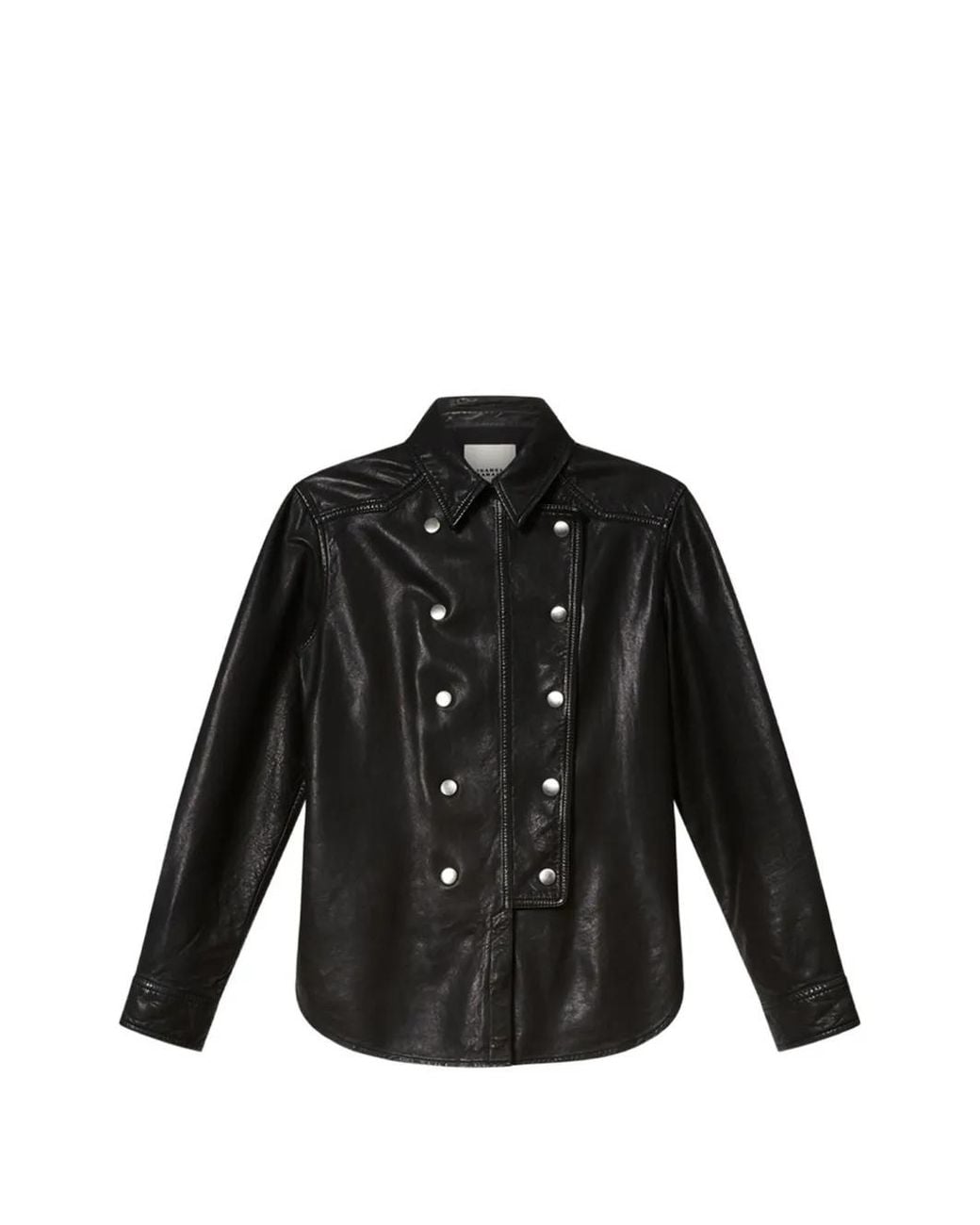 Isabel Marant Black Chemise Valdy À Boutonnière Croisée