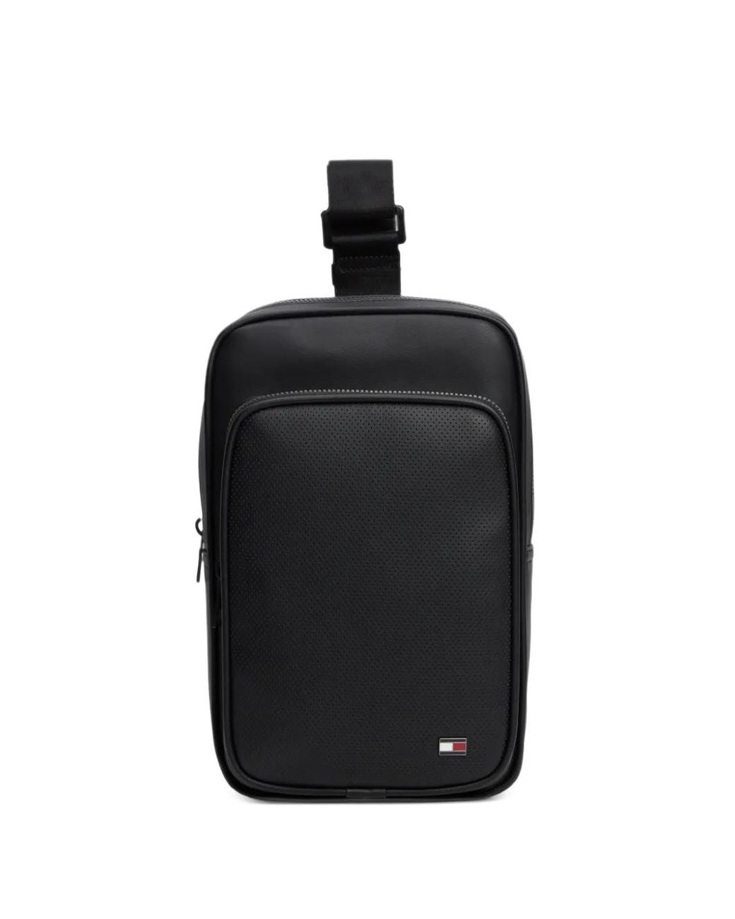 Tommy Hilfiger Black Perforated-Panel Backpack for men