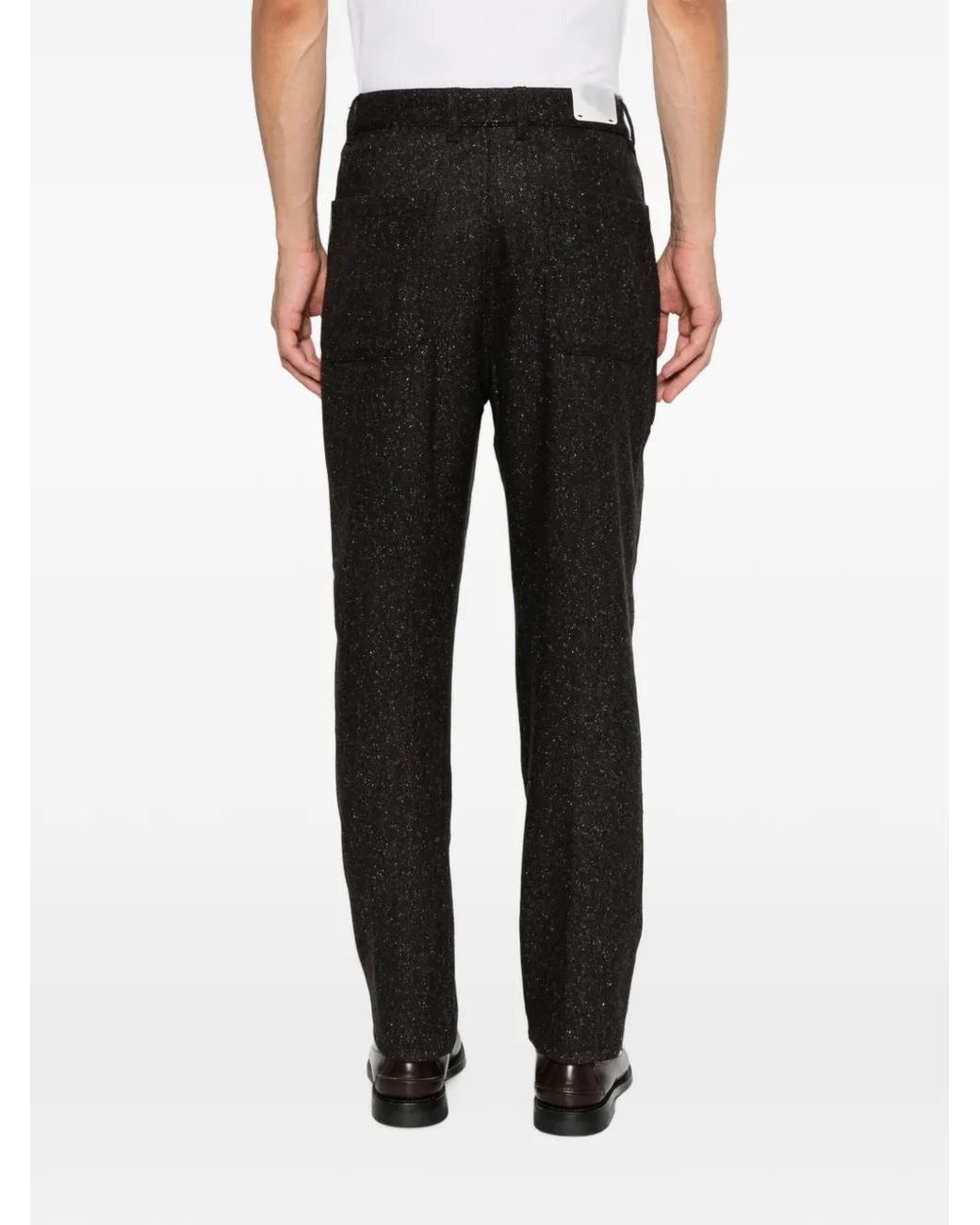 Eleventy Black Flecked Trousers for men