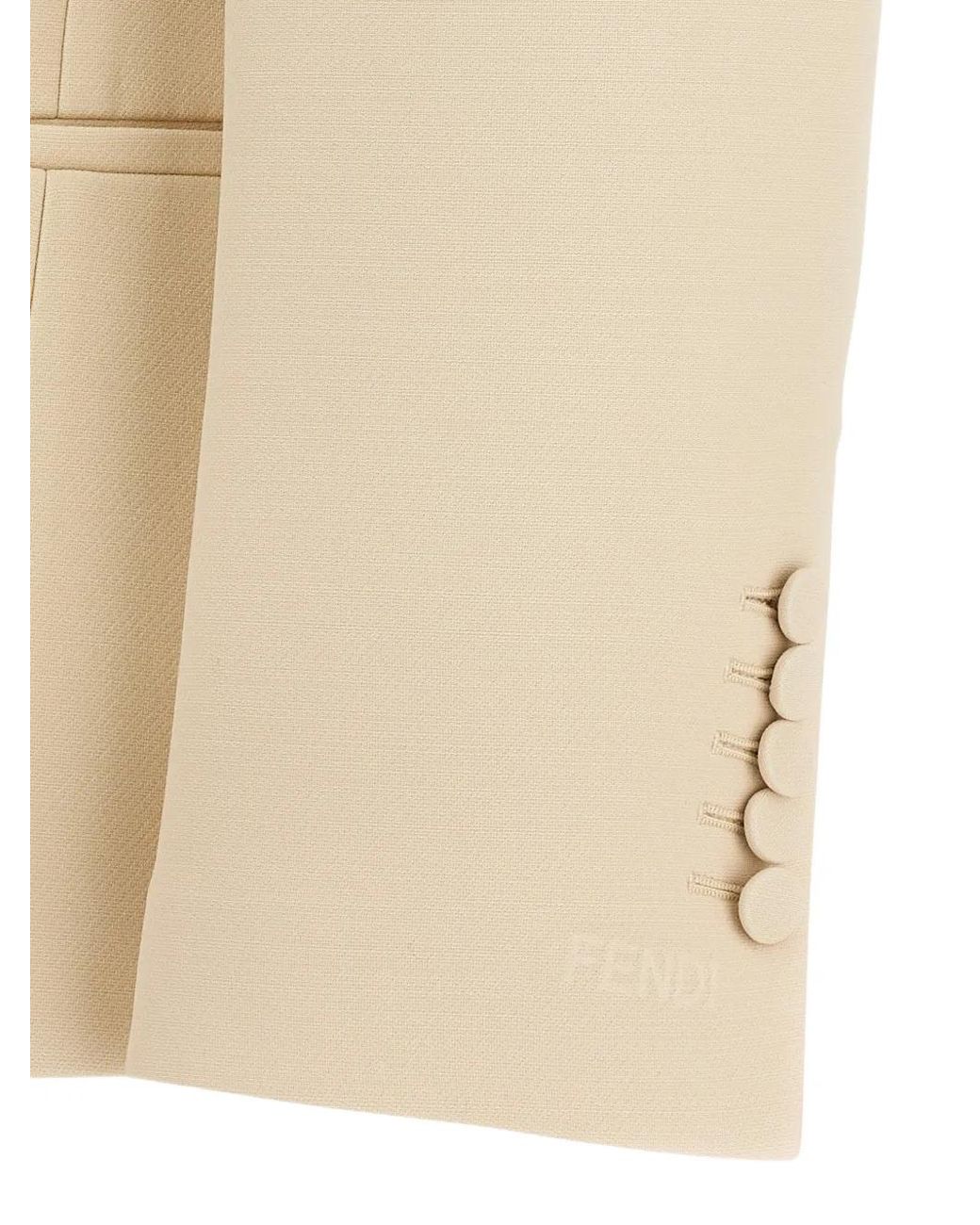 Fendi Blazer Met Dubbele Rij Knopen in het Natural