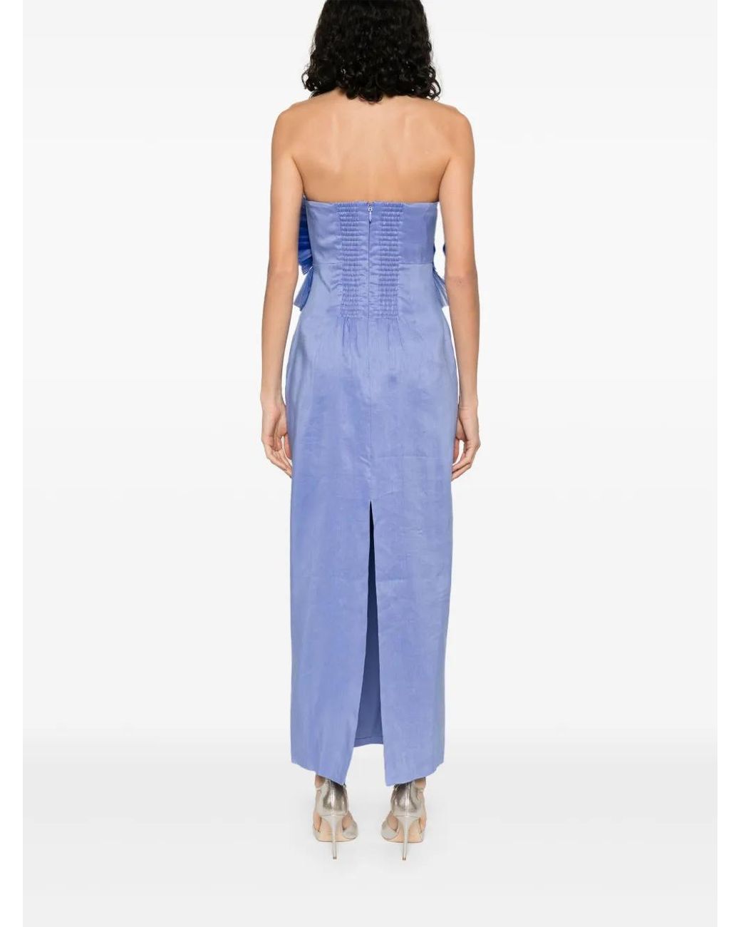 【Aje】Kira Midi Dress/ストラップレスドレス/バックスリット Aje. Kira Midi Dress in Blue | Lyst